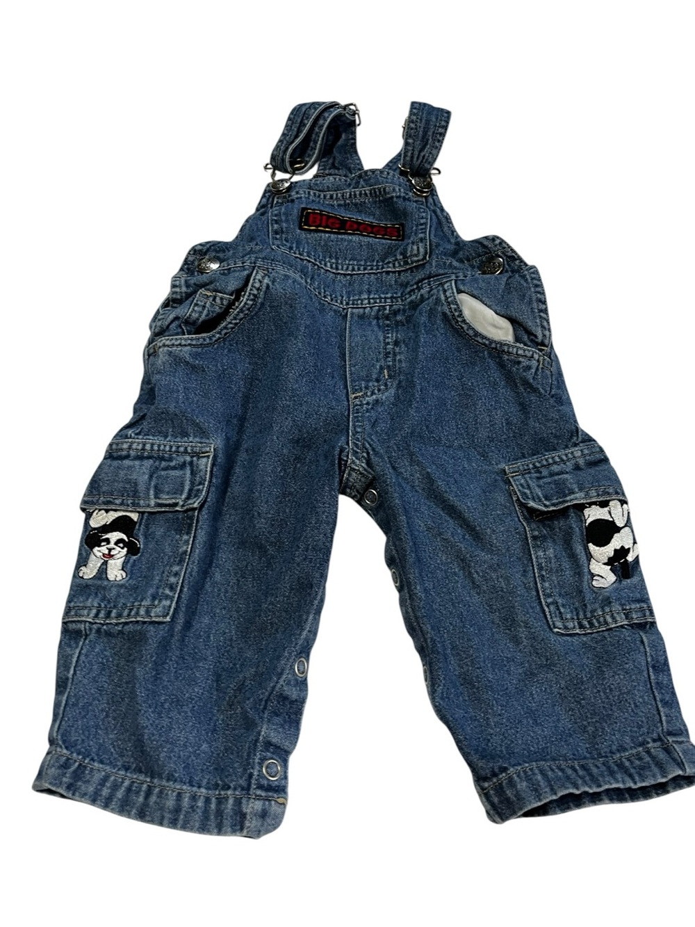 Vtg Little Big Digs Blue Denim Kids Overalls Small